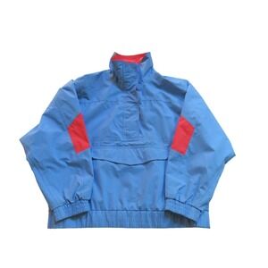 Eddie Bauer Vintage Gore-Tex Anorak Jacket Blue Red Pullover Windbreaker Small